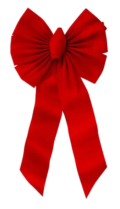 Red 7 Loop Christmas Bow 14 In.