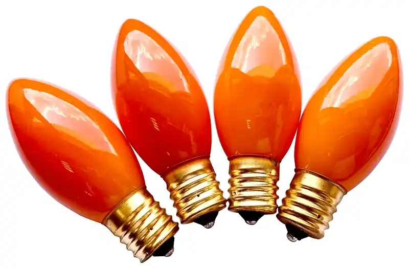 16490 7 Watt Ceramic Orange Incandescent Light Bulb With Intermediate Base