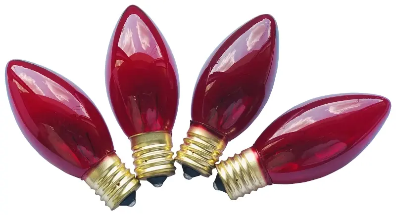 8757205 Christmas C9 Transparent Replacement Bulb - Red, 25 Count