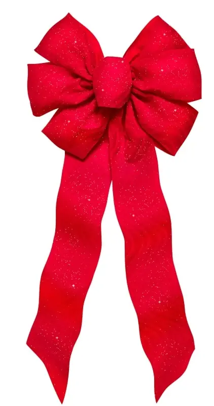 Swirl Embossed Bow With Silver Glitter, 10 X 22-in.