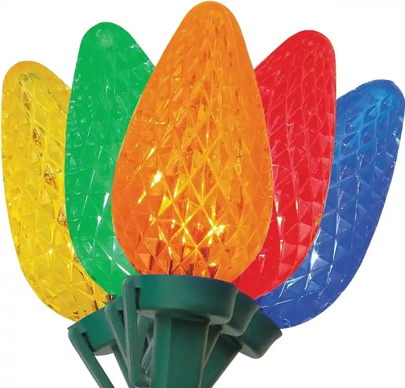Multi Color Led Light Set, 25-lamp, Green Wire, 120v, 2.4w