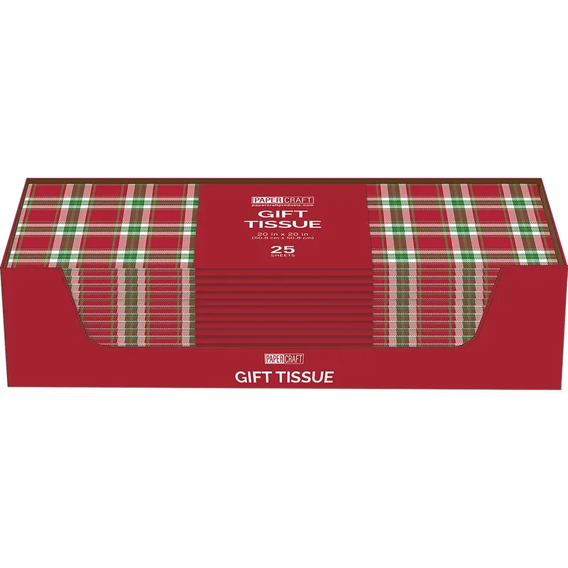 Papercraft Multi-color Plaid Tissue Paper By Ig Design Group Plc