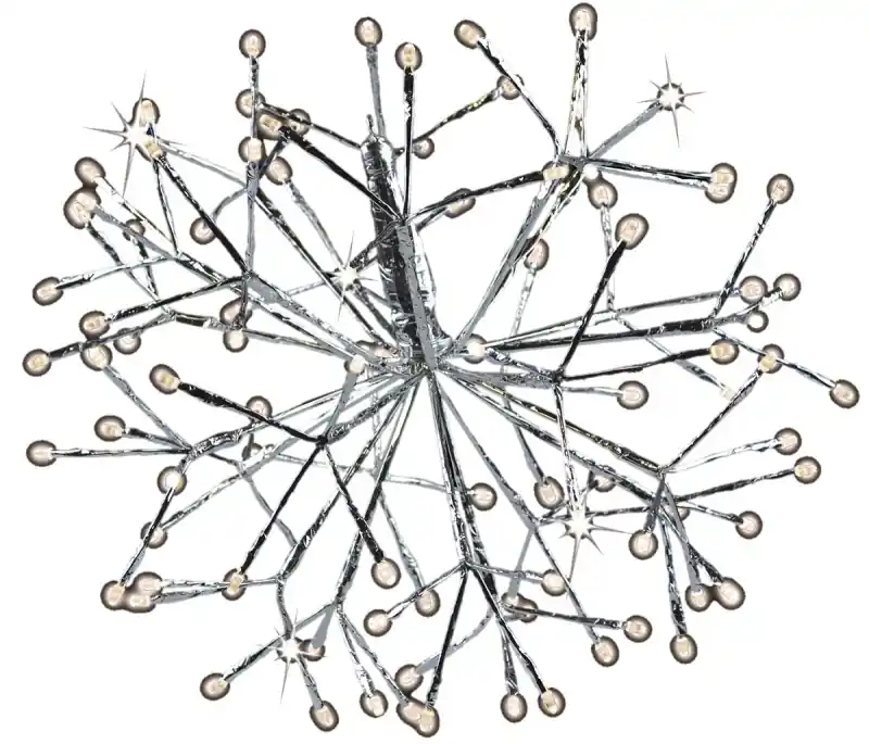Led Shimmering Sphere, Wire Branches, Silver & Warm White, 12-in.