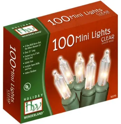 Inliten 40004-88 100 Count Clear String-to-string Christmas Light Set
