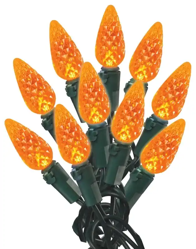 W11l1864 Led Light Set, Halloween, 60 Orange Lamps, 120v, 25,000 Hour Life