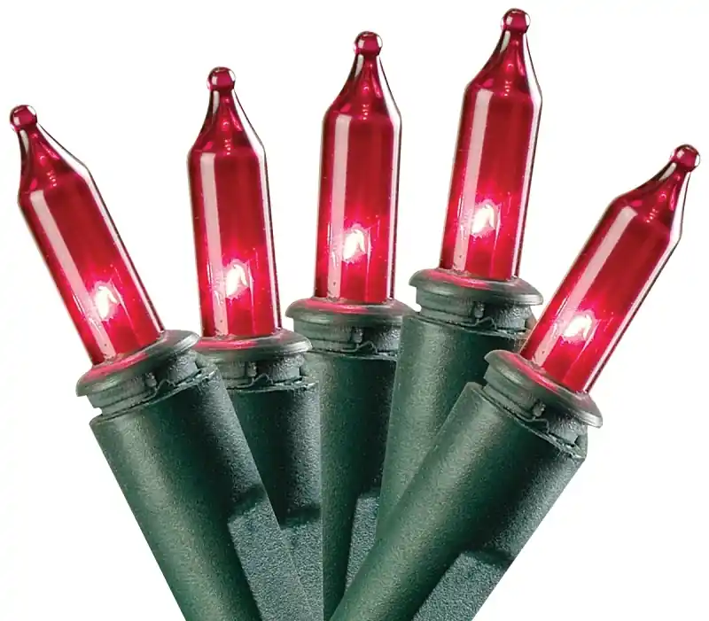 W11a0766 50-lamp Red Incandescent Christmas Light Set, 11.54 Ft