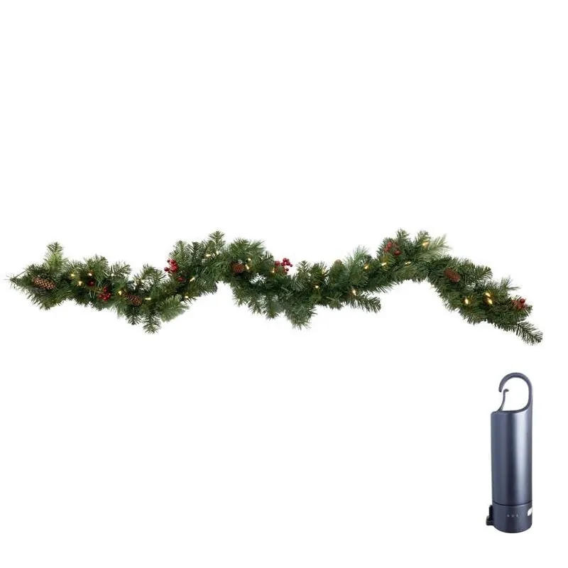 6‑foot Rechargeable Mixed‑pine Led Garland – Multicolor & Warm White
