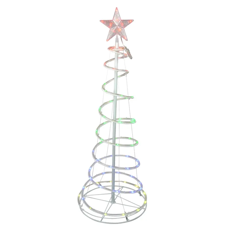 4 Ft. Slim Led Multi Spiral Rgb Ribbon Color Changing Yard Decor