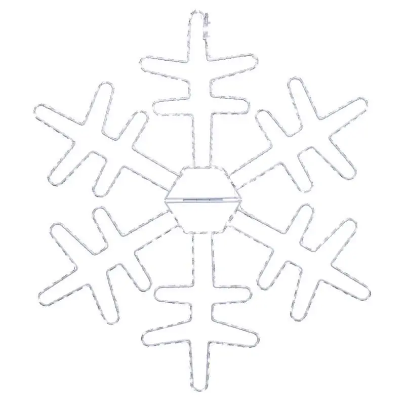 24 Inch Led Pure White Snowflake Hanging Decor