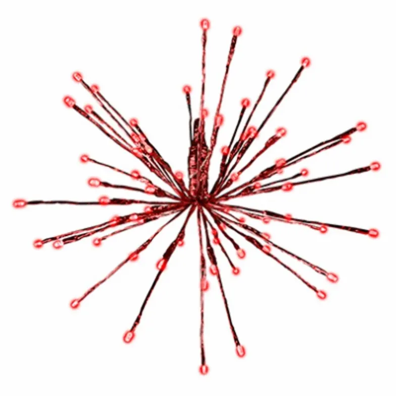 Wire Led Sphere, 16 Branches, 8 Functions, Radiant Blast Red, 16-in.