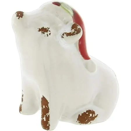 Mini Pig Figure With Christmas Hat For Holiday Decor