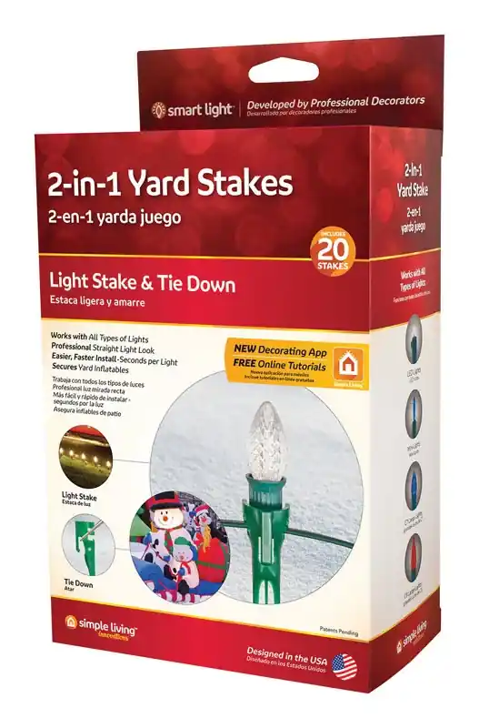 Simple Living Smart Light Light Stakes Polypropylene 20 Count