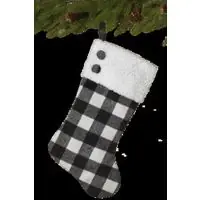 Plaid Stocking With Sherpa Lining 20.5 Inches - Holiday Decor