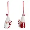 Polyresin Holiday Gnome With Candy Cane Ornament - 2 Assorted Designs