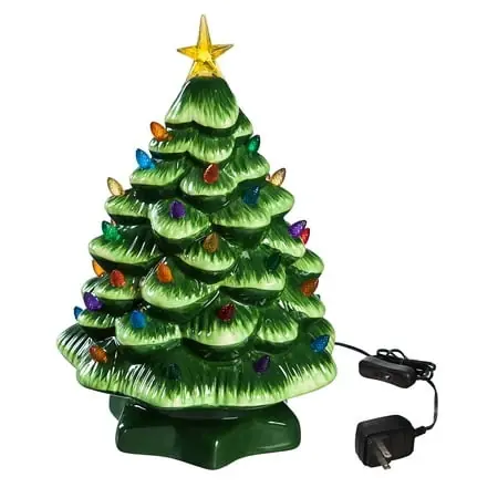 14 Inch Led Ceramic Christmas Tree With Lights And Music - 8.3 X 8.3 X 14 Inches