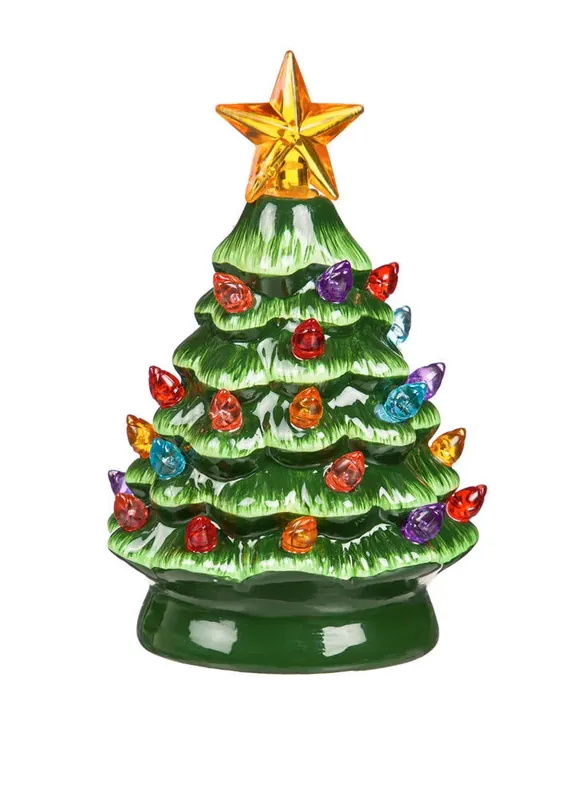 Led Color Chaning Mini Ceramic Tree