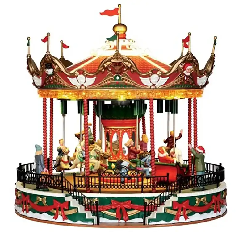 Santa Carousel With Adaptor - 4.5 V Musical Animatronic Christmas Collectible