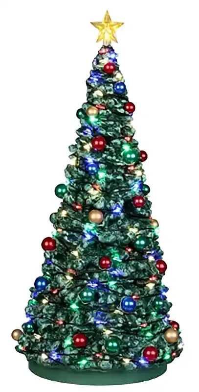 24954 4.5v Outdoor Holiday Tree With Multicolored Baubles And Lights