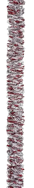Deluxe Angel Hair Garland, 15 Ft Length, Red And Silver, 2.5 In Width