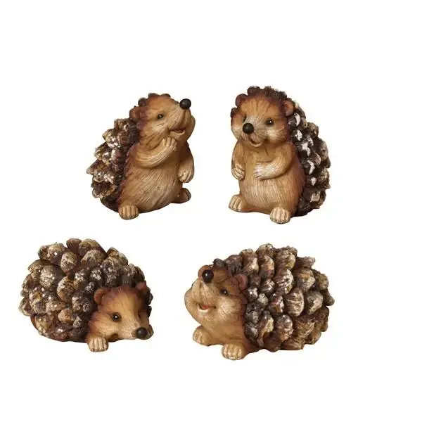 Resin Hedgehog Figurine Assortment - Charming Garden Decor