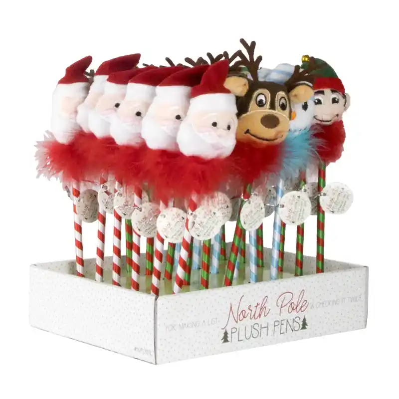 Dm Merchandising North Pole Plush Pens Plastic 1 Pk