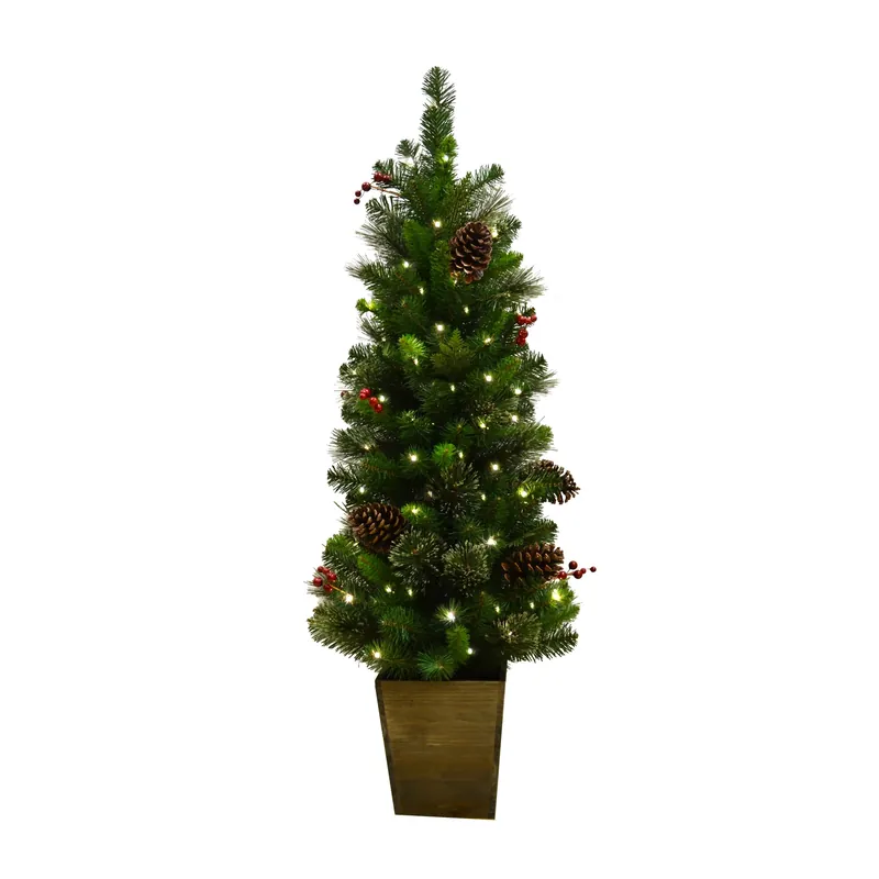 Platinum 4 Ft Slim Led Christmas Tree With 50 Warm White Lights