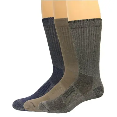 Carolina Ultimate Work Ultra-dri Crew Socks, Assorted Colors, Size L 9-12 / M 9-13, 3 Pair