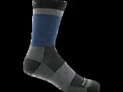 Men‘s Heady Stripe Micro Crew Light Cushion Socks - Large - Blue - Made In Usa