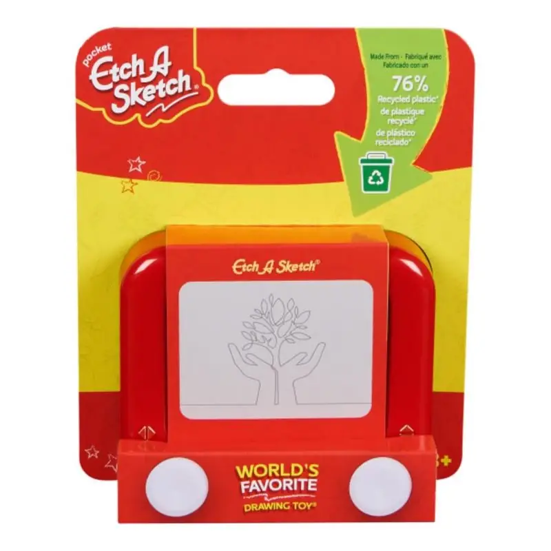 Pocket Drawing Toy Red And White Plastic 5.75 X 4.75 X 1.7