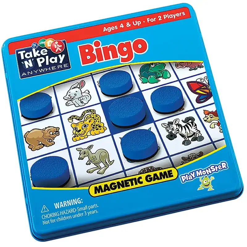 Take N Play Bingo Magnetic Travel Game 38 Pieces Multicolored