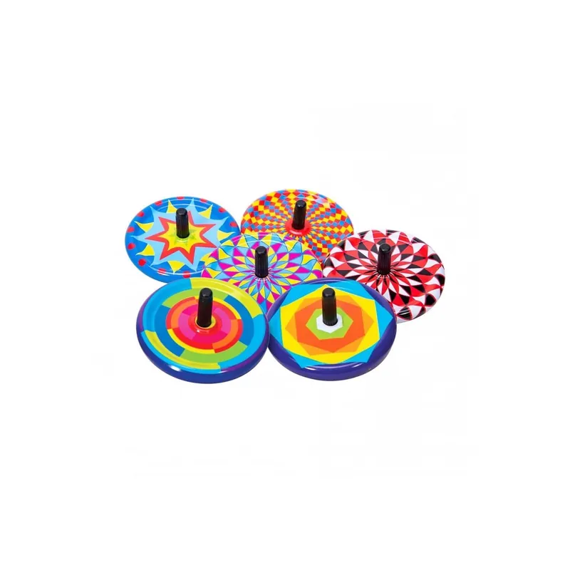 Tiny Tin Tops Assorted Colors - 2.25 Inch Diameter - 6 Pieces