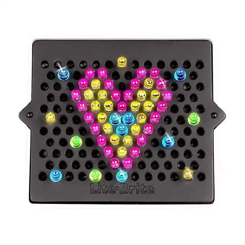 Mini Lite Brite Toy With Colorful Pegs And Light-up Board