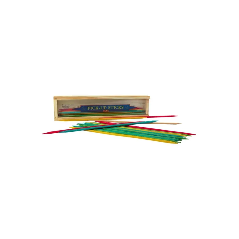 Wooden Pick Up Sticks Game With Storage Case
