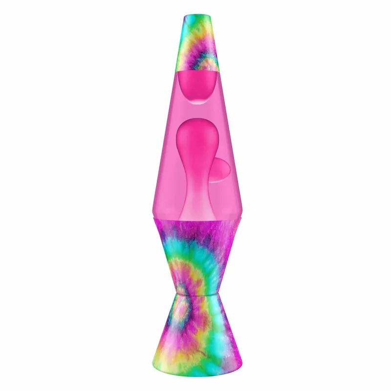 14.5 Inch Pink Tie Dye Lava Lamp With Sparkling Effect