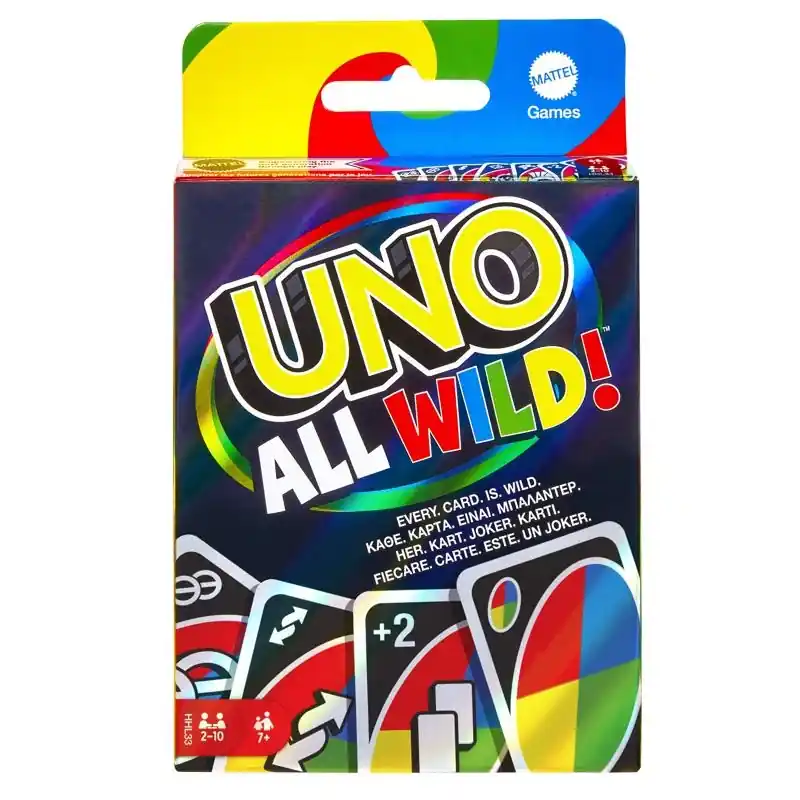 Uno All Wild! Card Game - Multicolored, Model Hhl33, Fun For Ages 7+