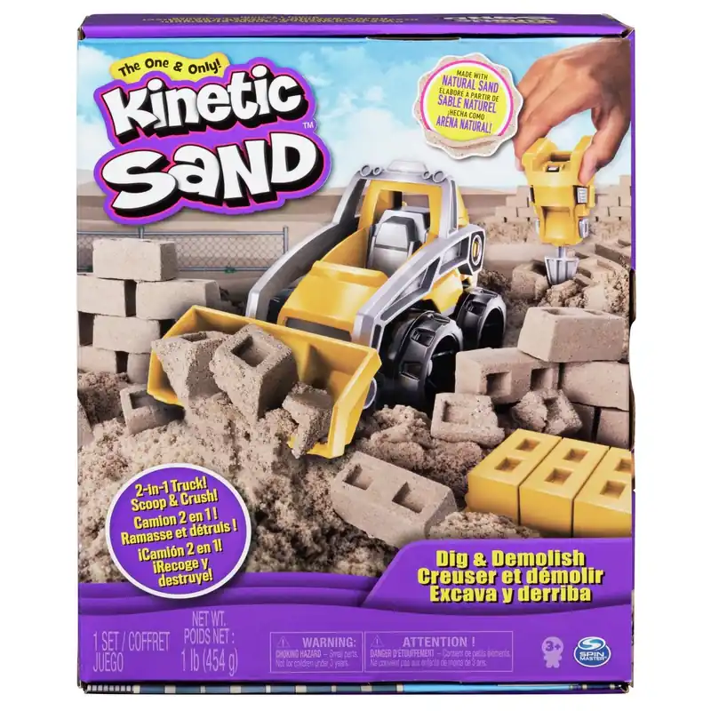 Kinetic Sand Dig And Demolish Truck Playset With 1lb Kinetic Sand