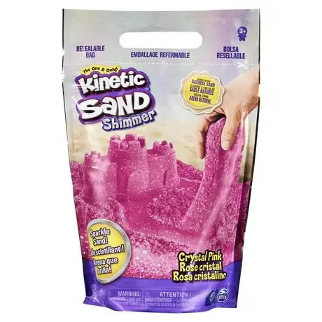 Kinetic Sand Crystal Pink 2lb Bag Of All-natural Shimmering Sand For Molding