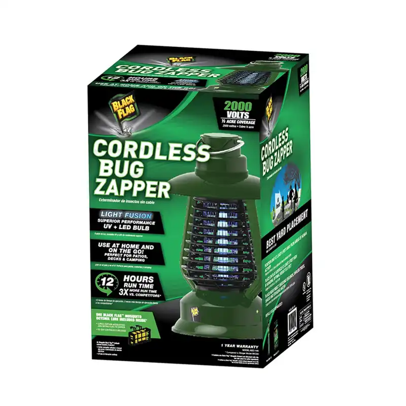 Cordless Rechargeable Bug Zapper, 1/2-acre Coverage, With Mosquito Lure