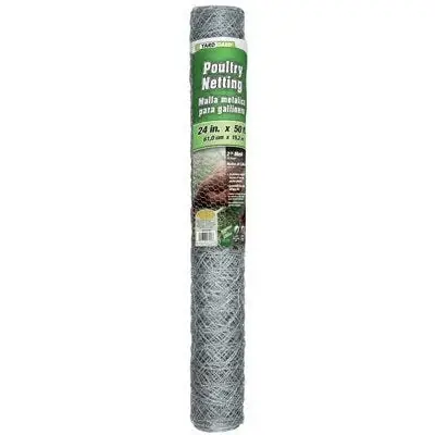 Galvanized Poultry Netting, 2 In. Mesh, 24 In. X 50 Ft.