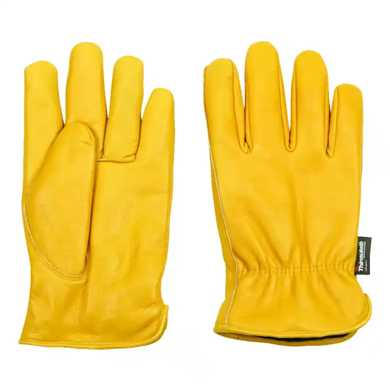 Men‘s Outdoor Cold Weather Work Gloves Tan/yellow Xl Insulated Leather