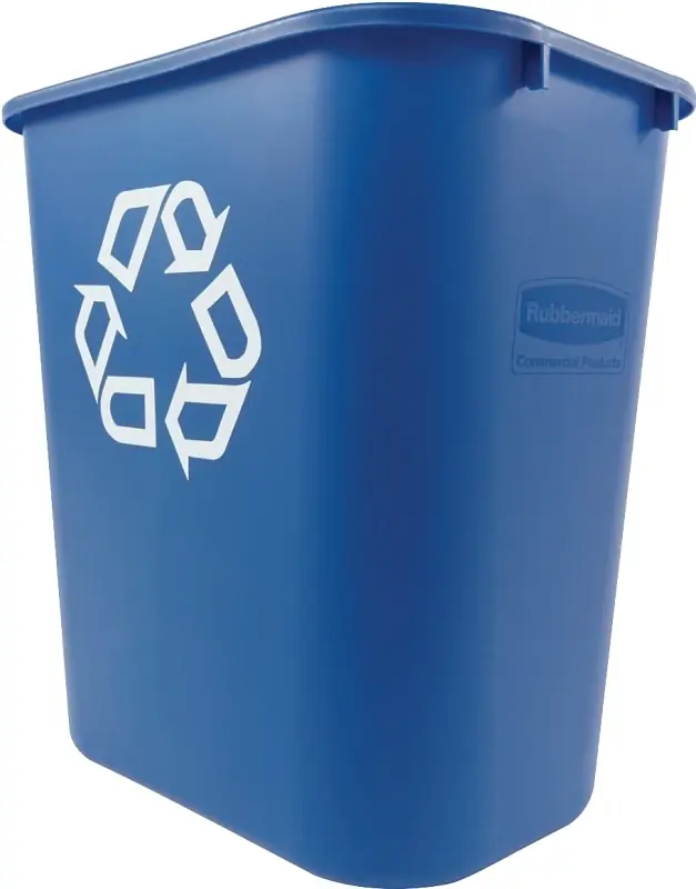 Recycling Wastebasket, Blue, 28-1/8 Qt.