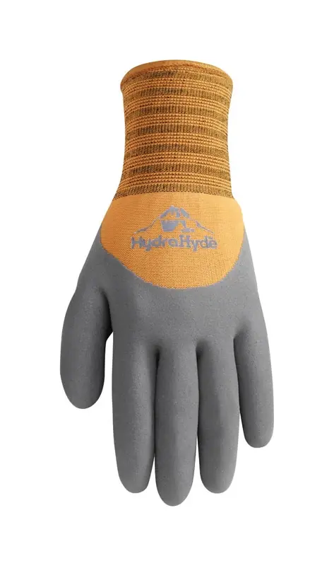 Hydrahyde Men‘s Medium Winter Lined Latex Gloves - Gray & Orange