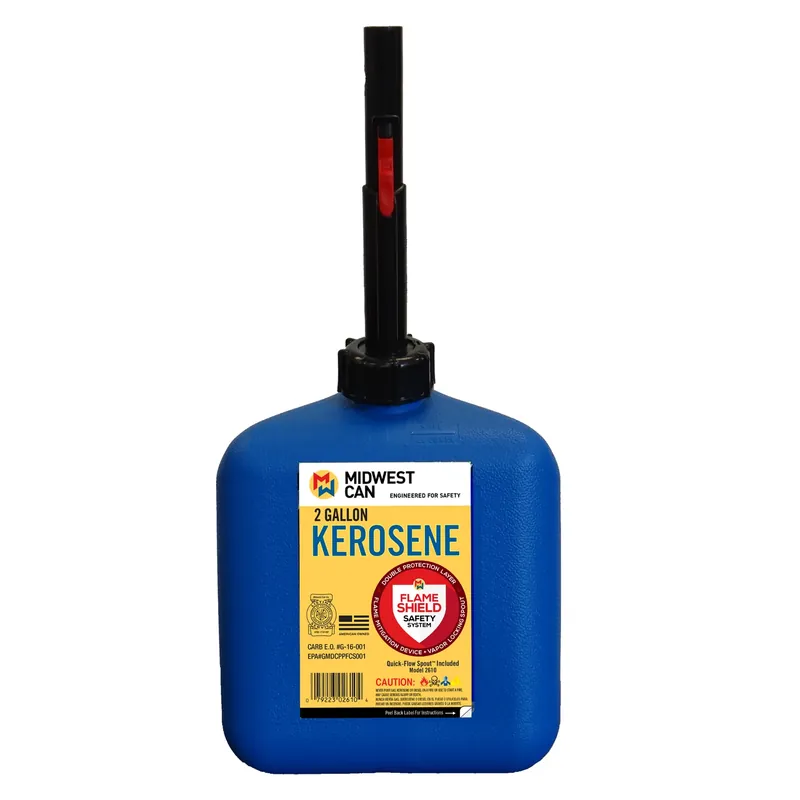 Kerosene Can, Carb Compliant, Blue, 2 Gallons.