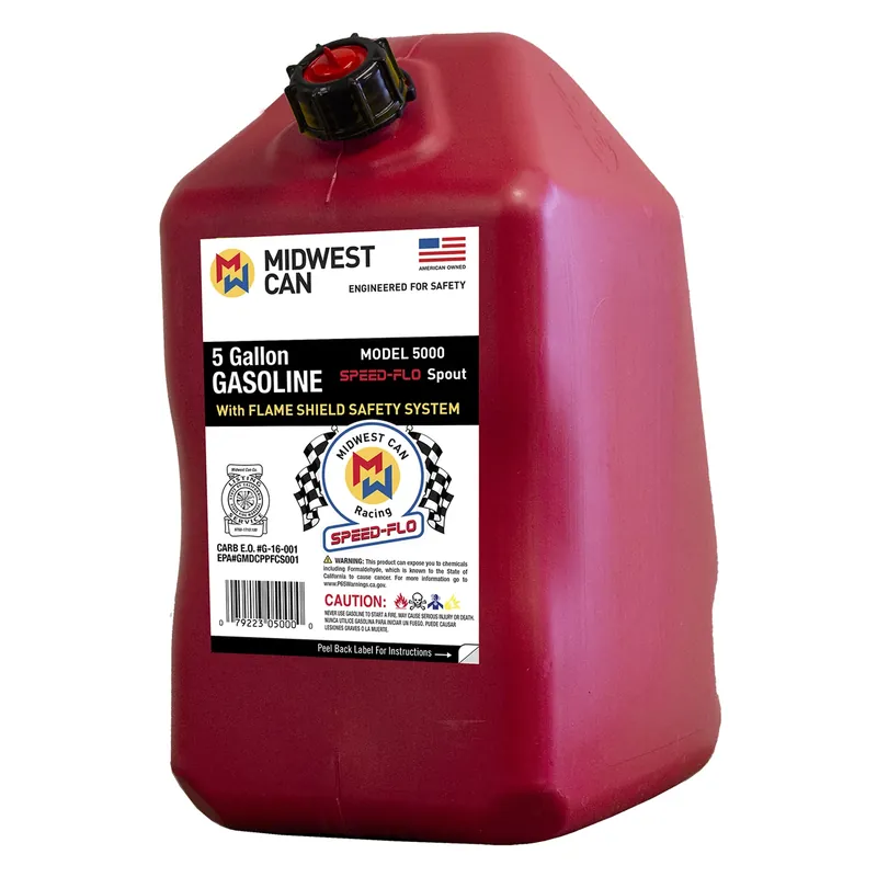 Racing Gas Can, Poly, 5-gallons