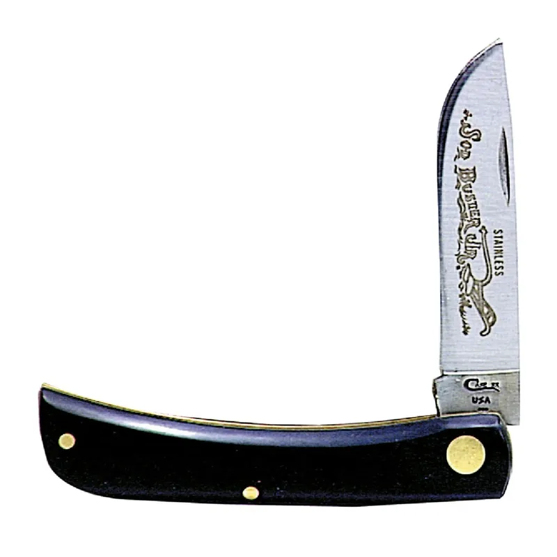 Sod Buster Jr. Utility Knife, With Etching, Stainless Steel/black, 3-5/8-in. Blade
