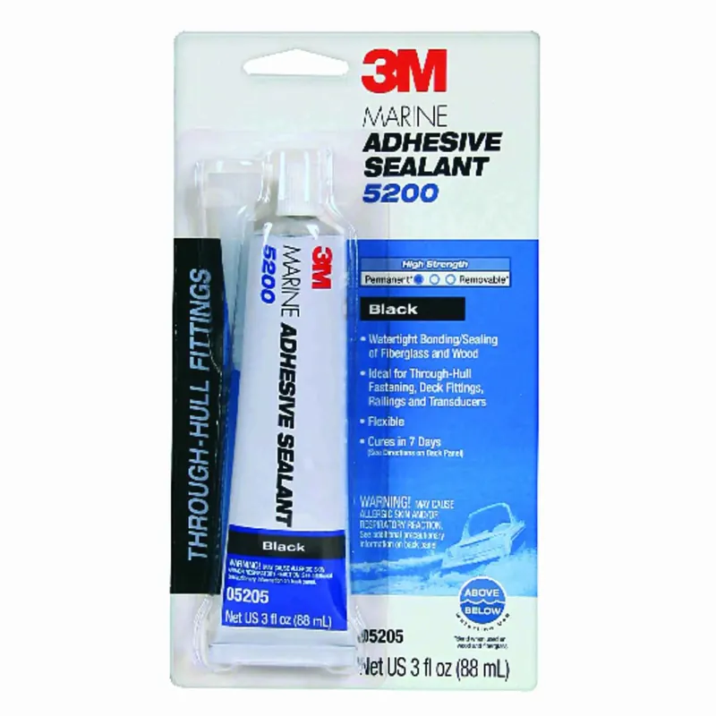 3 Oz. Black Marine Adhesive Sealant 5200 - High-performance Polyurethane Sealant