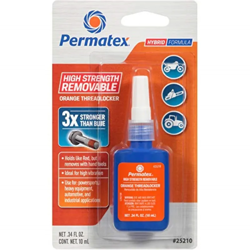 Orange Threadlocker, High Strength Removable, 10ml