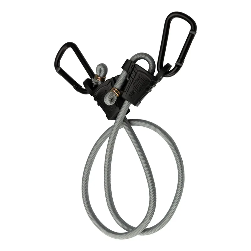 Gray Adjustable Bungee Cord 60 In. L 2 Pk