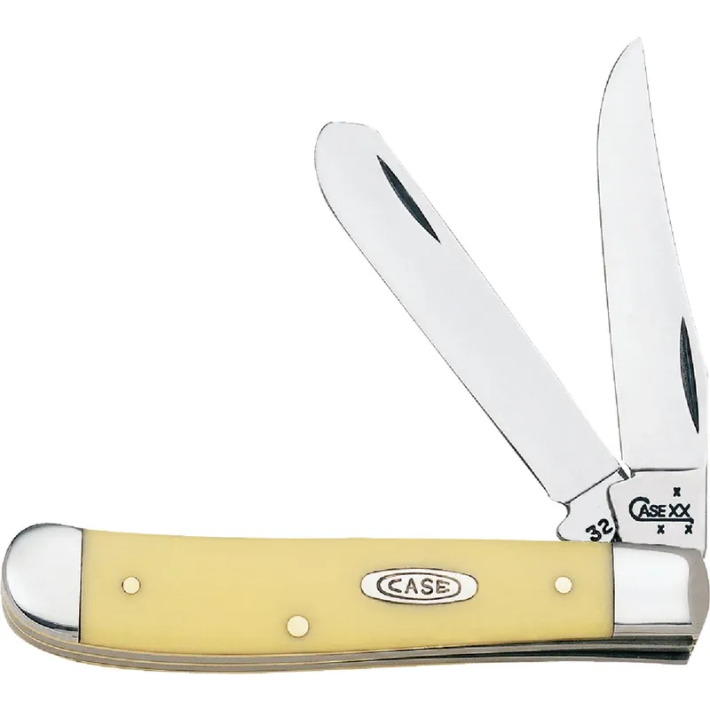 Mini Trapper Knife, Yellow Handle, 3-1/2-in. Closed