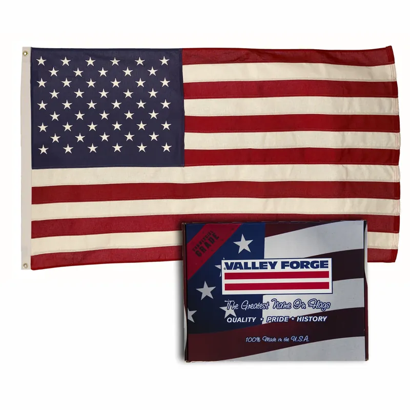 American Flag 48 In. H X 72 In. W Sewn Cotton With Brass Grommets